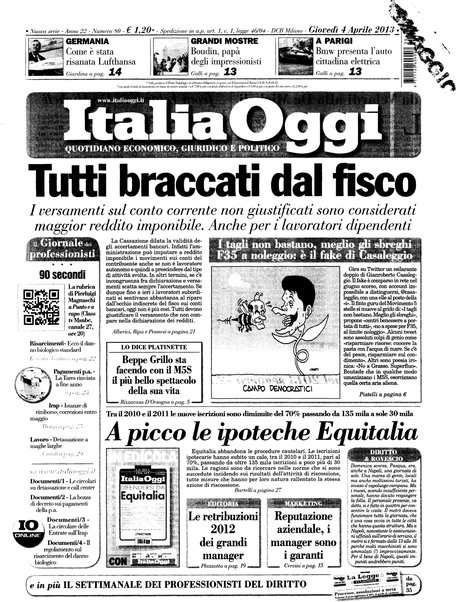 Italia oggi : quotidiano di economia finanza e politica